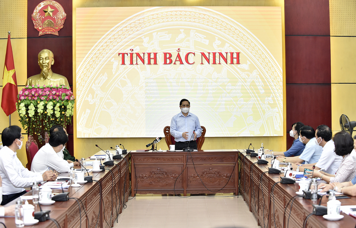 Thủ tướng Phạm Minh Chính: Tỉnh Bắc Ninh có nhiều sáng tạo trong phòng, chống dịch Covid-19 